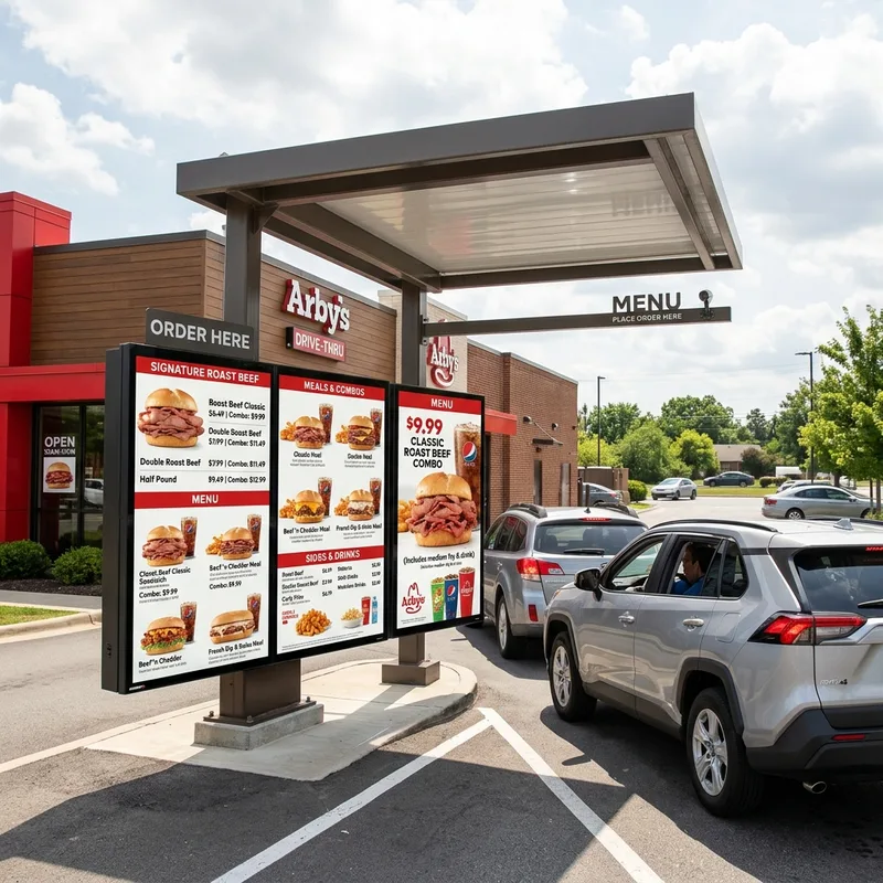 Arby's Menu Prices Board at Drive-thru